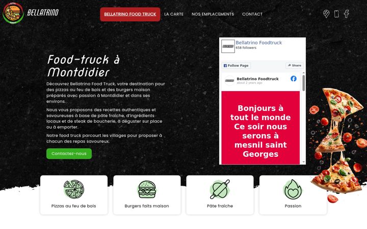Screenshot of bellatrino-foodtruck.fr