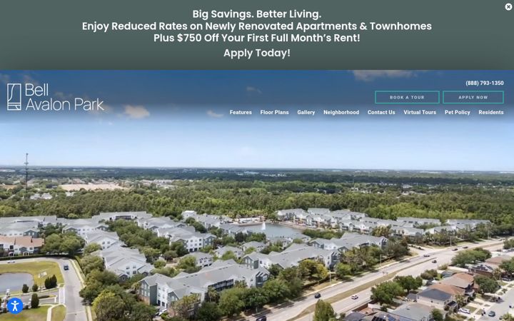 Screenshot of bellavalonpark.com