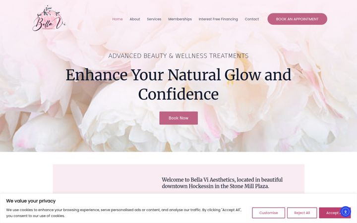 Screenshot of bellaviaesthetics.com