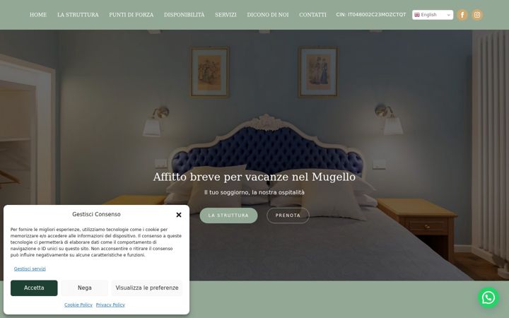 Screenshot of bellavistacottage.it
