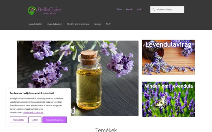 Screenshot of belleclaire.hu