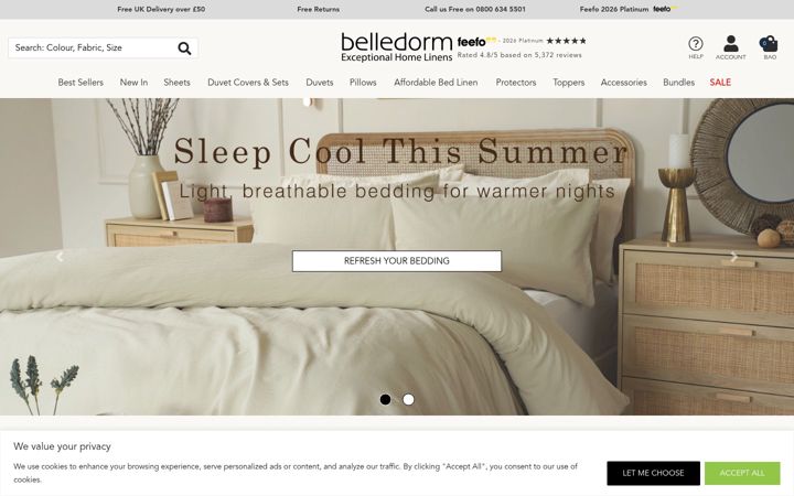 Screenshot of belledorm.co.uk