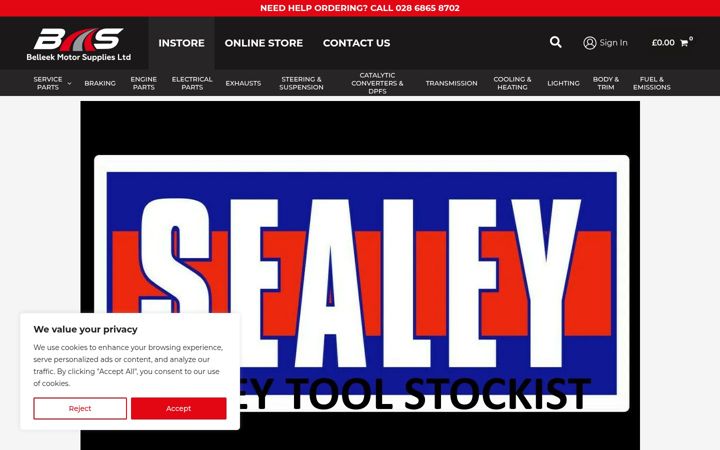Screenshot of belleekmotorsupplies.co.uk