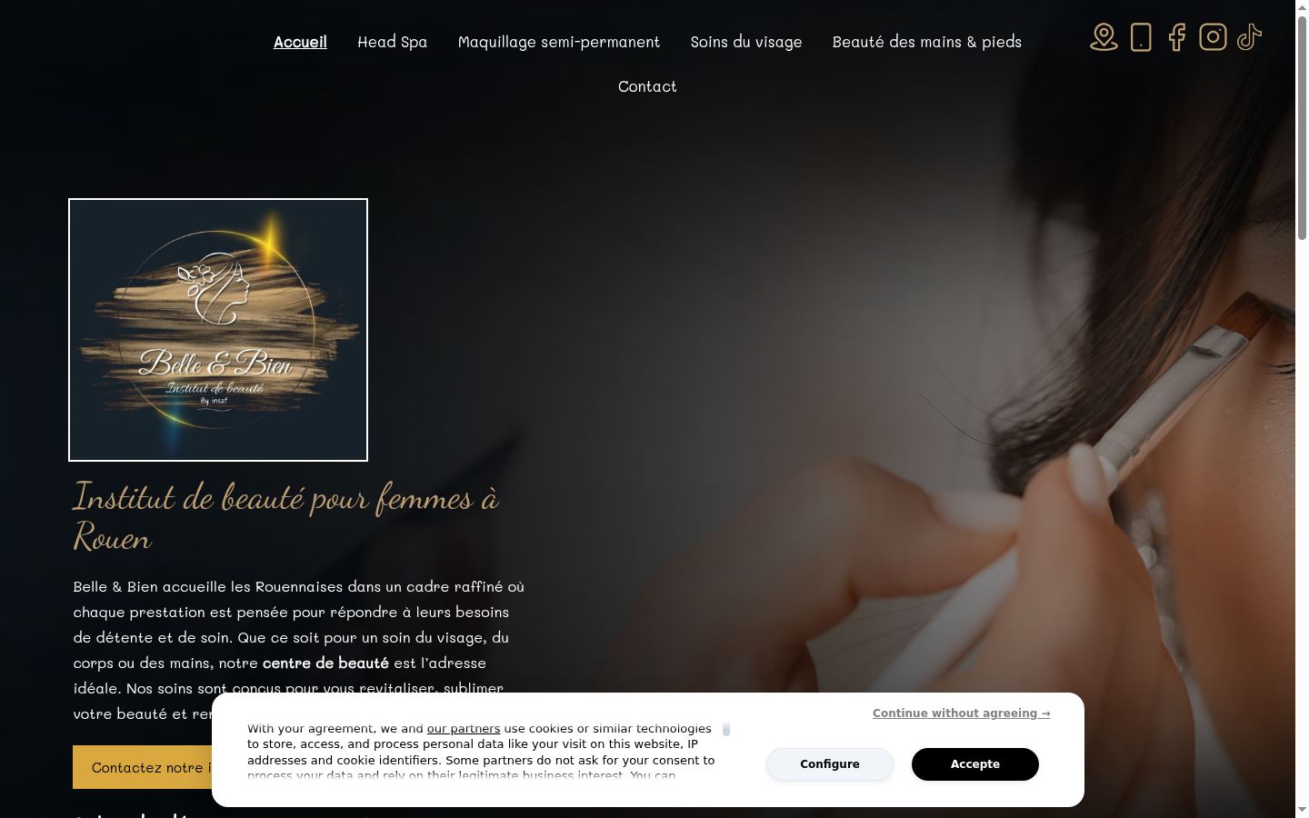 Capture d'écran de la bannière de consentement affichée avant toute interaction