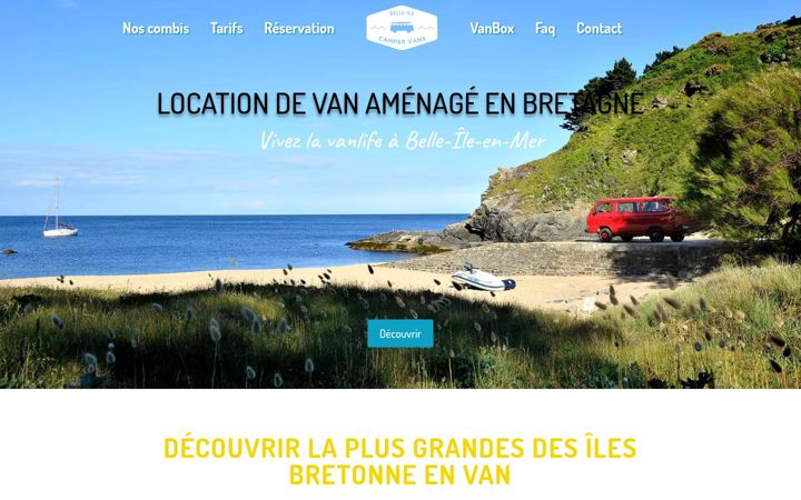 Screenshot of belleilecampervans.com