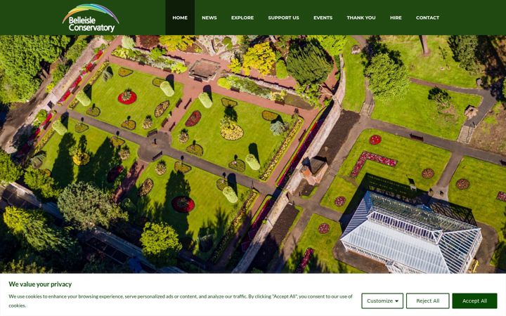 Screenshot of belleisleconservatory.com