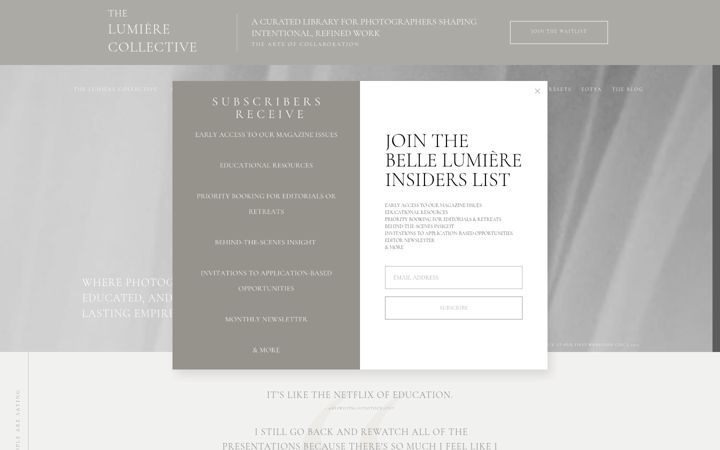 Screenshot of bellelumieremagazine.com