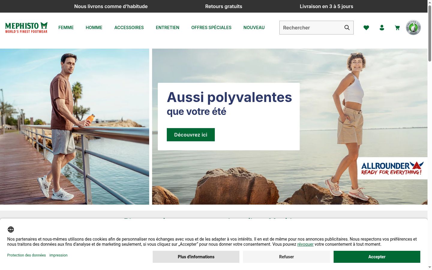 Screenshot of the consent banner shown before any interaction