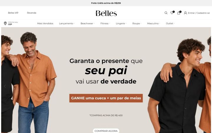 Screenshot of belles.com.br