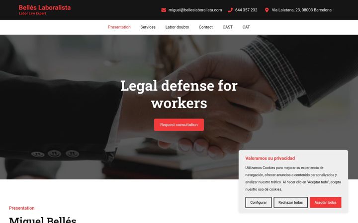 Screenshot of belleslaboralista.com