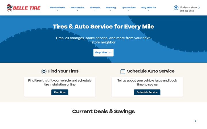 Screenshot of belletire.com