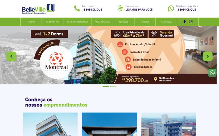 Screenshot of bellevilleconstrutora.com.br