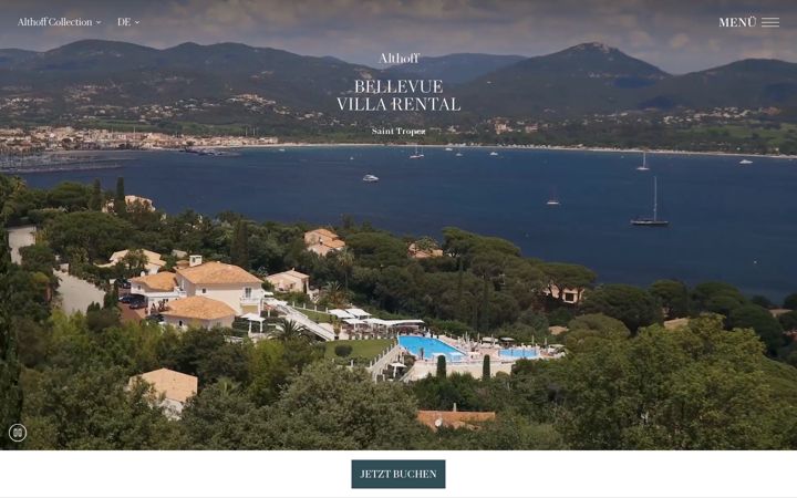 Screenshot of bellevuevillarental.com