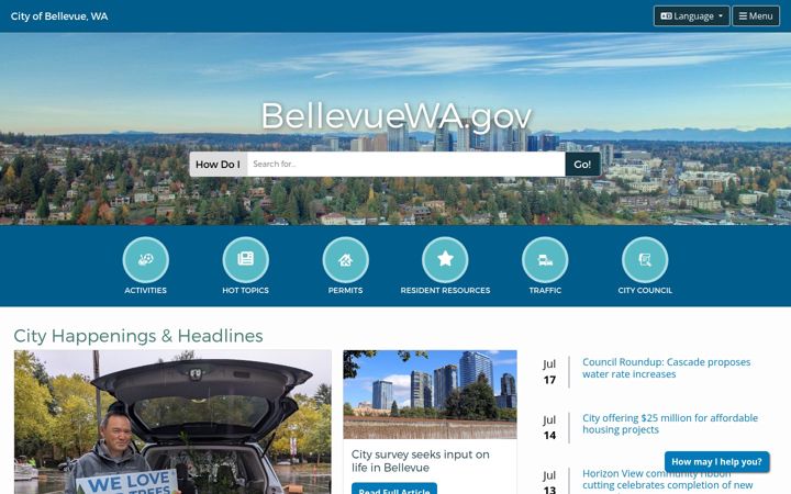 Screenshot of bellevuewa.gov