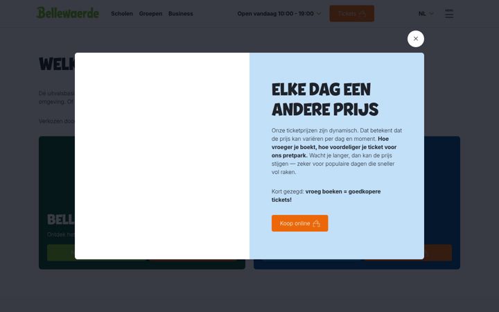 Screenshot of bellewaerde.be