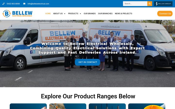 Screenshot of bellewelectrical.com
