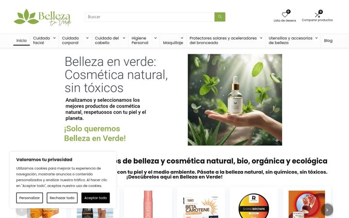 Screenshot of bellezaenverde.com
