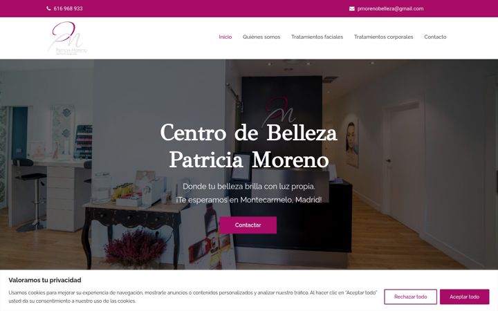 Screenshot of bellezapatriciamoreno.es