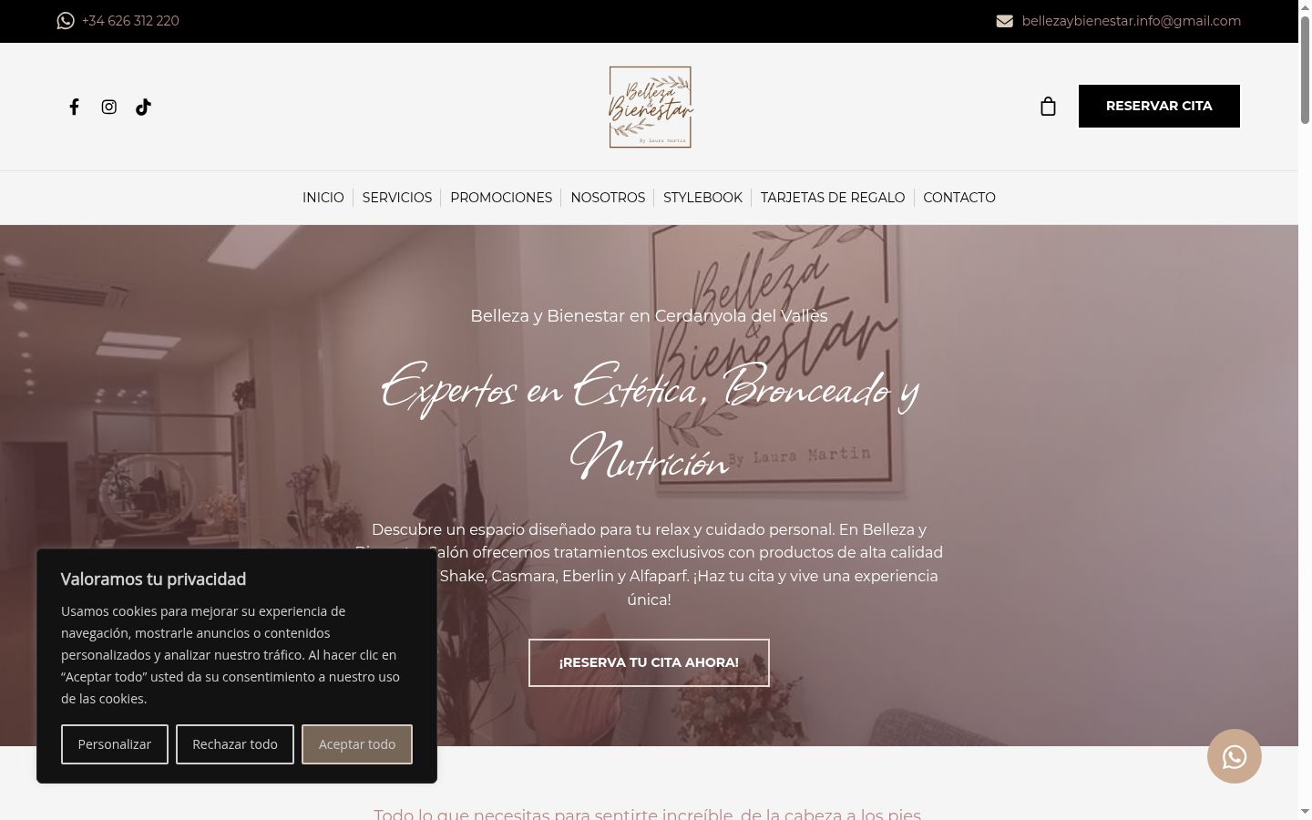 Captura de ecrã do banner de consentimento apresentado antes de qualquer interação