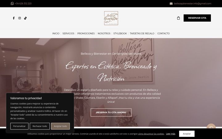 Screenshot of bellezaybienestarsalon.com