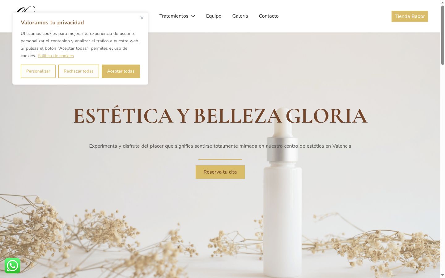 Captura de ecrã do banner de consentimento apresentado antes de qualquer interação