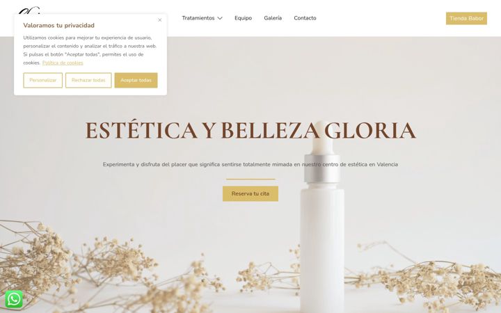 Screenshot of bellezayesteticagloria.es