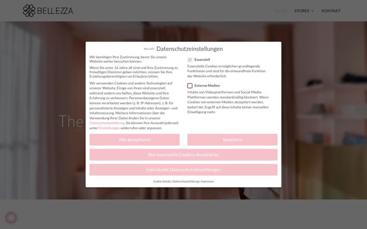 Screenshot of bellezza.at