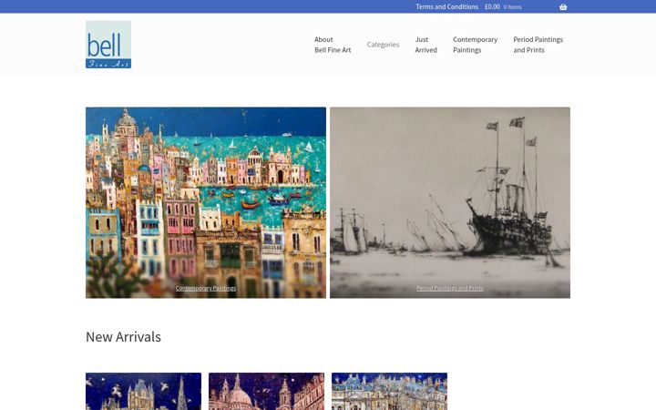 Screenshot of bellfineart.co.uk