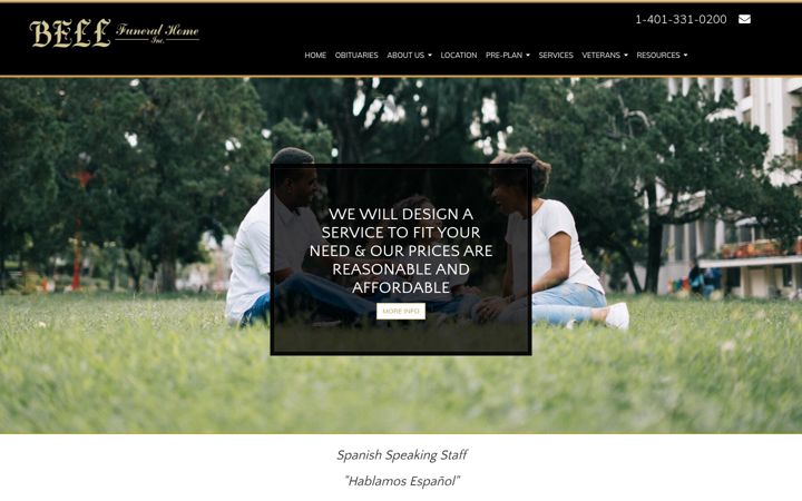 Screenshot of bellfuneralhome.net