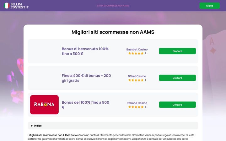 Screenshot of bellinicontext.it