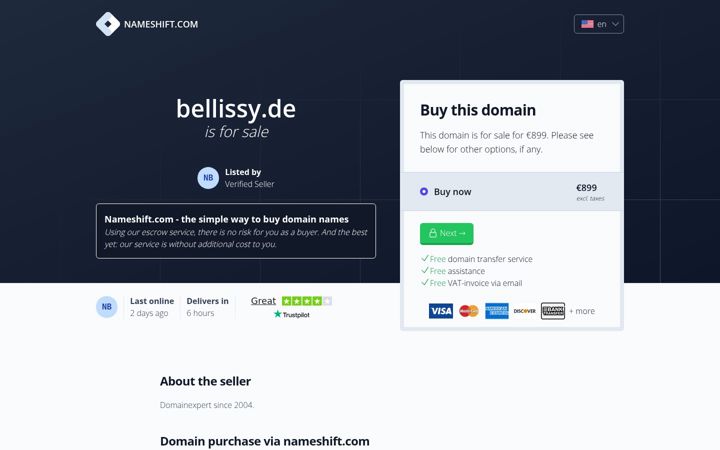 Screenshot of bellissy.de