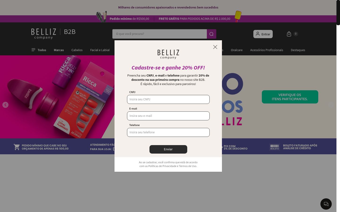 Screenshot of the consent banner shown before any interaction