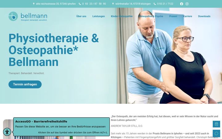 Screenshot di bellmann-osteopathie.de