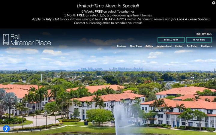 Screenshot of bellmiramarplace.com