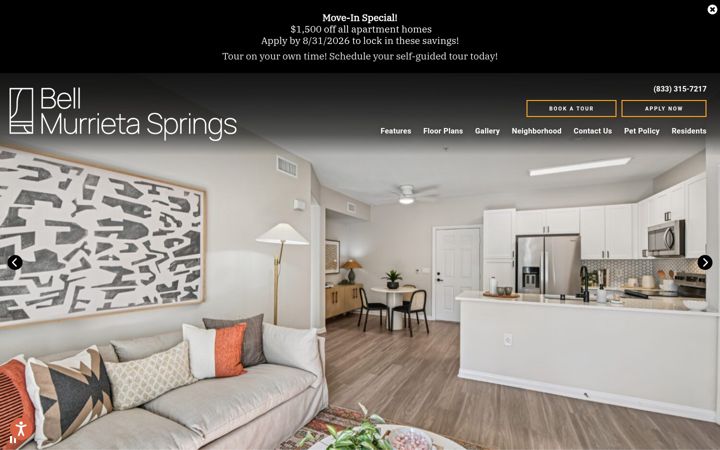 Screenshot of bellmurrietasprings.com