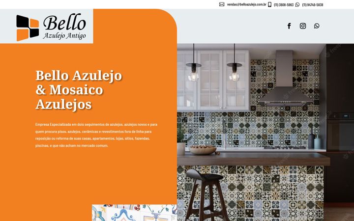 Screenshot of belloazulejo.com.br