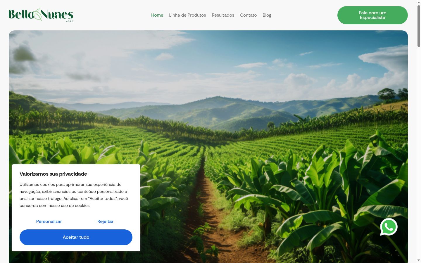Screenshot of the consent banner shown before any interaction