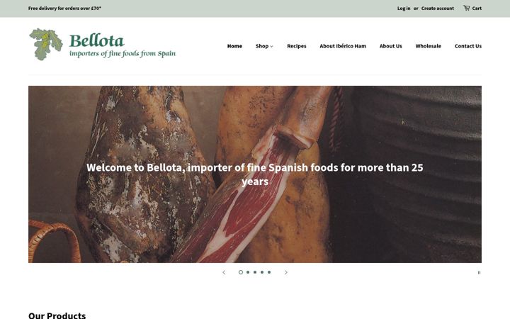 Screenshot stránky bellota.co.uk