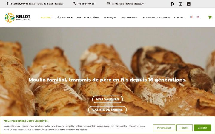 Snímek obrazovky bellotminoteries.fr