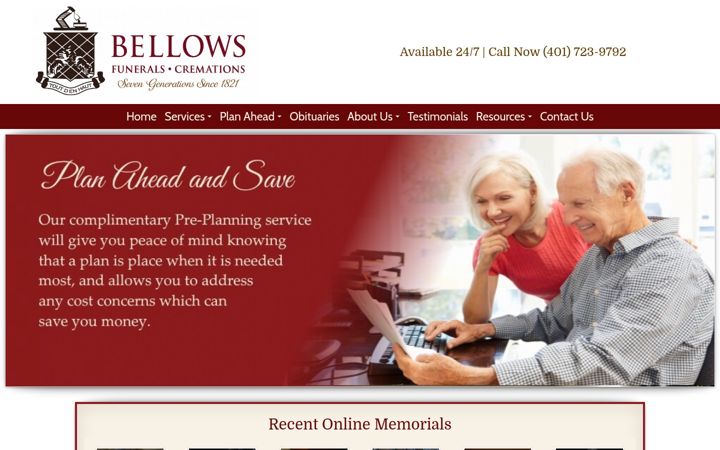 Screenshot of bellowsfuneralchapel.com