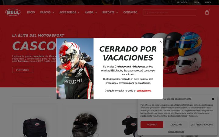 Zrzut ekranu bellracingstore.es