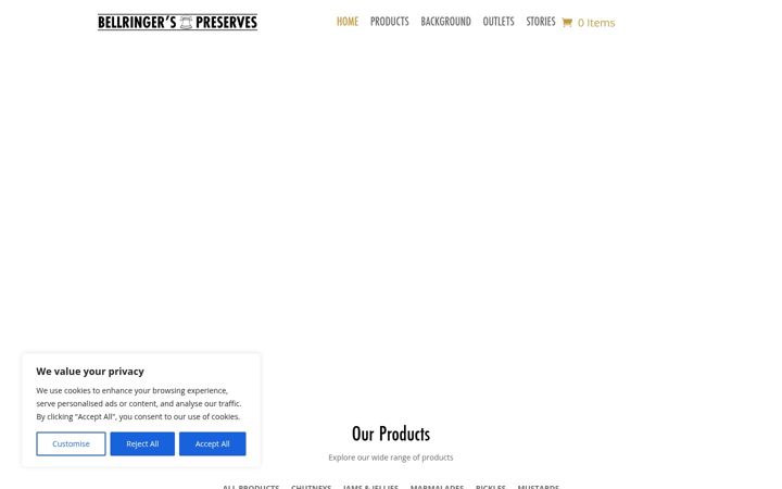 Screenshot stránky bellringerspreserves.co.uk