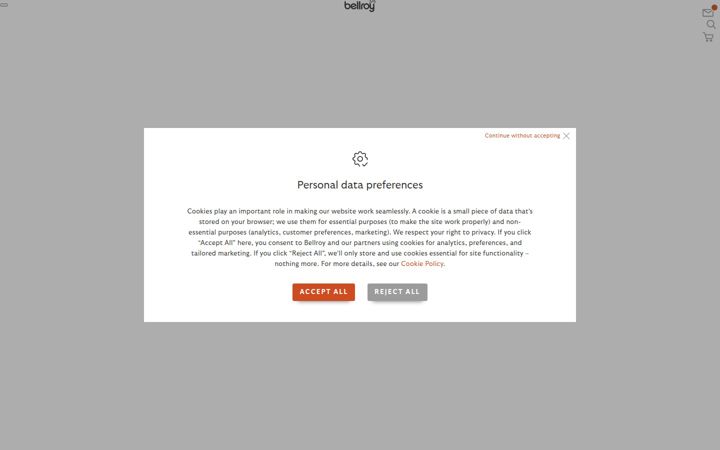 Screenshot of bellroy.com