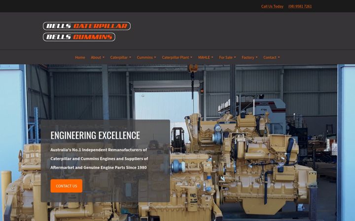 Screenshot of bells-caterpillar-cummins.com