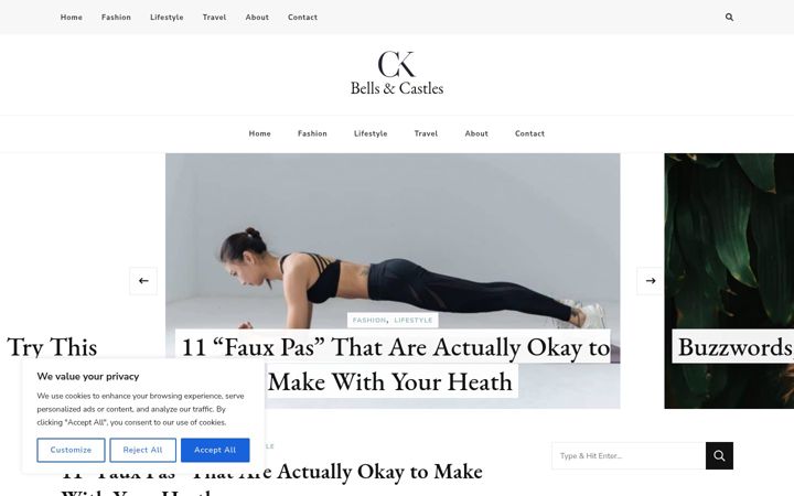 Screenshot of bellsandcastles.com