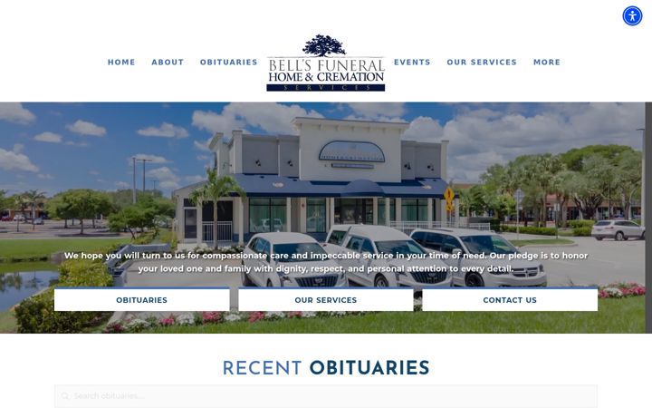 Screenshot of bellsfuneralservices.com