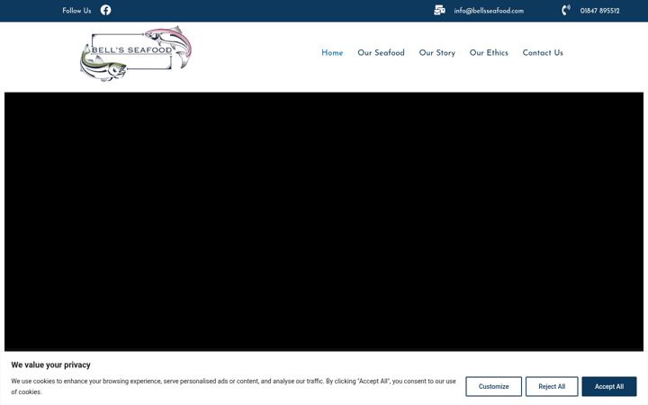 Screenshot of bellsseafood.co.uk