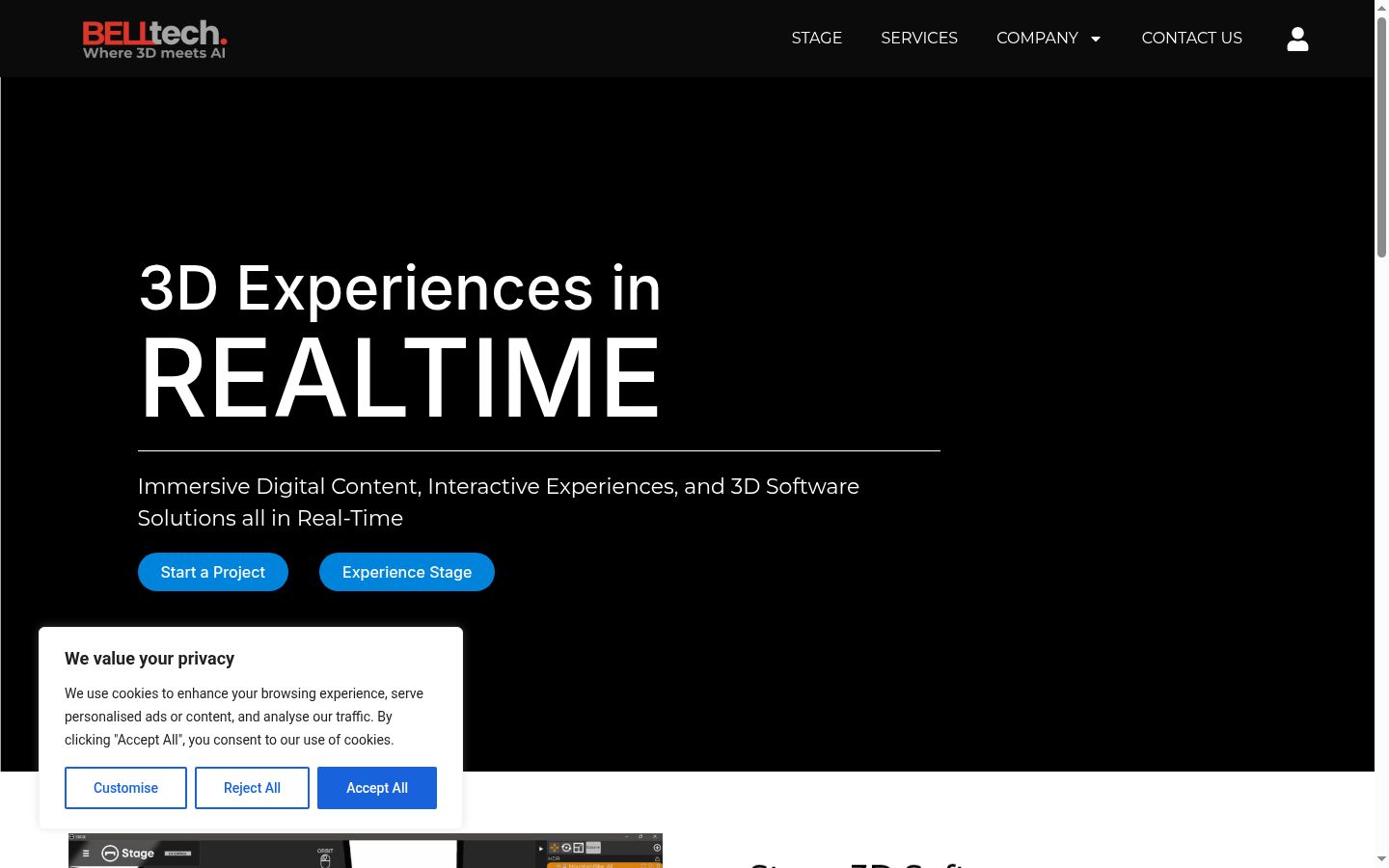 Screenshot of the consent banner shown before any interaction