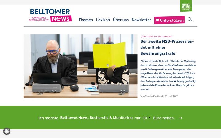 Screenshot of belltower.news
