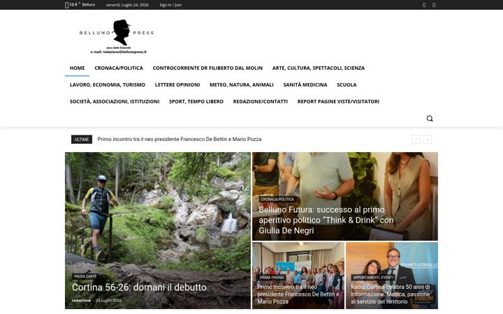 Screenshot of bellunopress.it